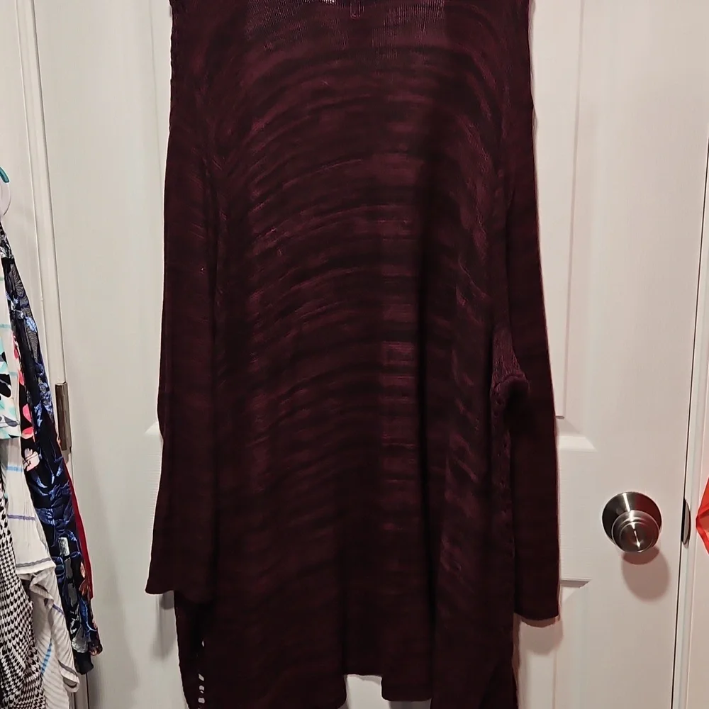 Burgundy Knit Cardigan